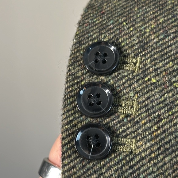 Banana Republic Speckled Olive HackingS Jacket Blazer Size 2P - Picture 7 of 16